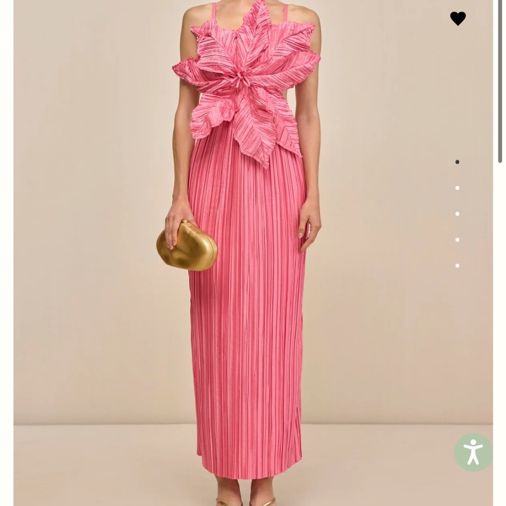 Cult Gaia Hestra Pink Maxi Dress with Floral Accent